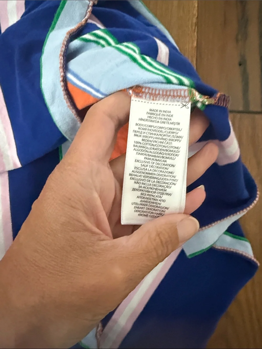 Polo by Ralph Lauren Orange & Blue Striped Long Sleeve Hoodie Shirt